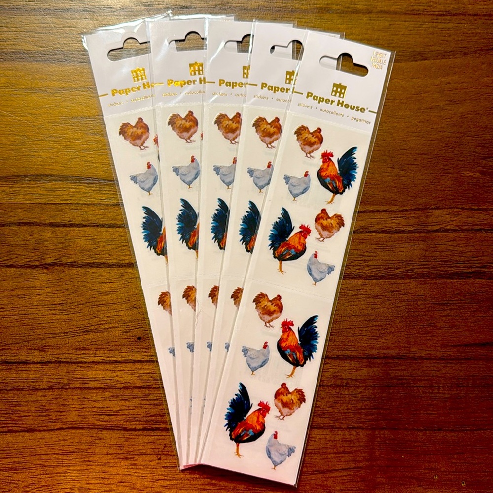 NWT Rooster and Chicken Stickers